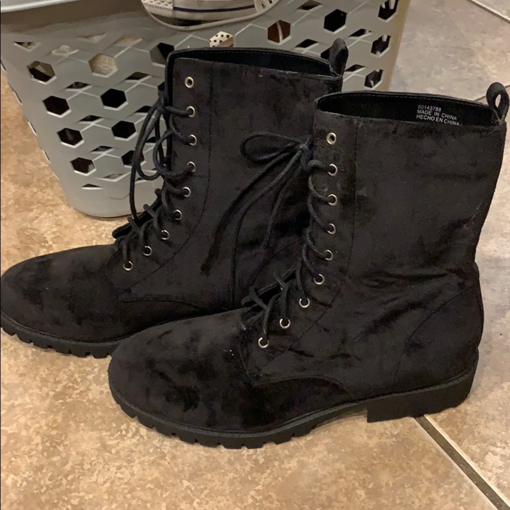 Black combat boots